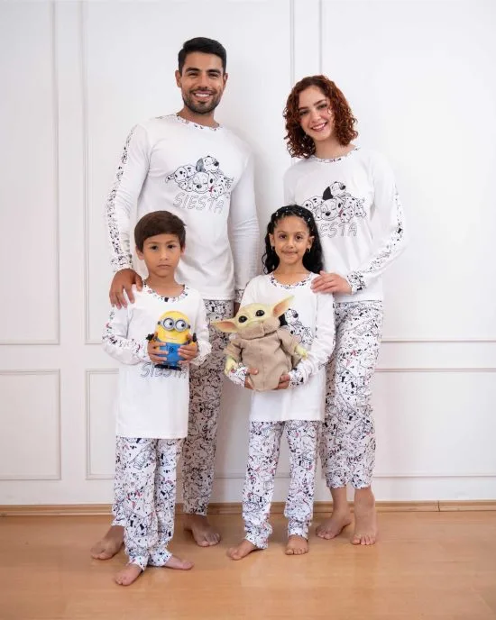 Pijama familiar de dalmatas set manga larga