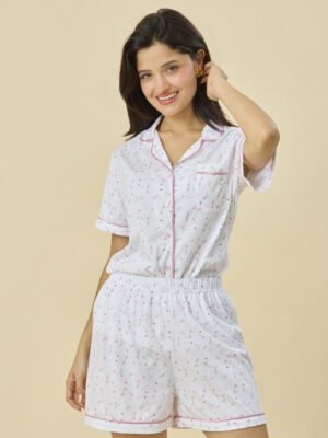 PIJAMA SHORT CAMISERO DAMA