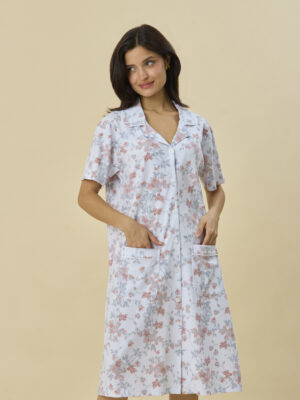 Bata de Mujer Floral Manga Corta